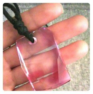 Handmade Blown Glass Jewelry with Pink Hints